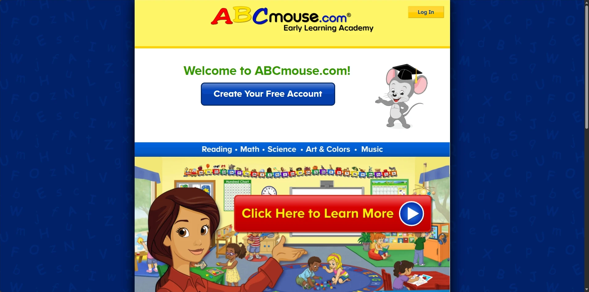ABCmouse Step-by-Step Learning Path displaying homeschooling curriculum online