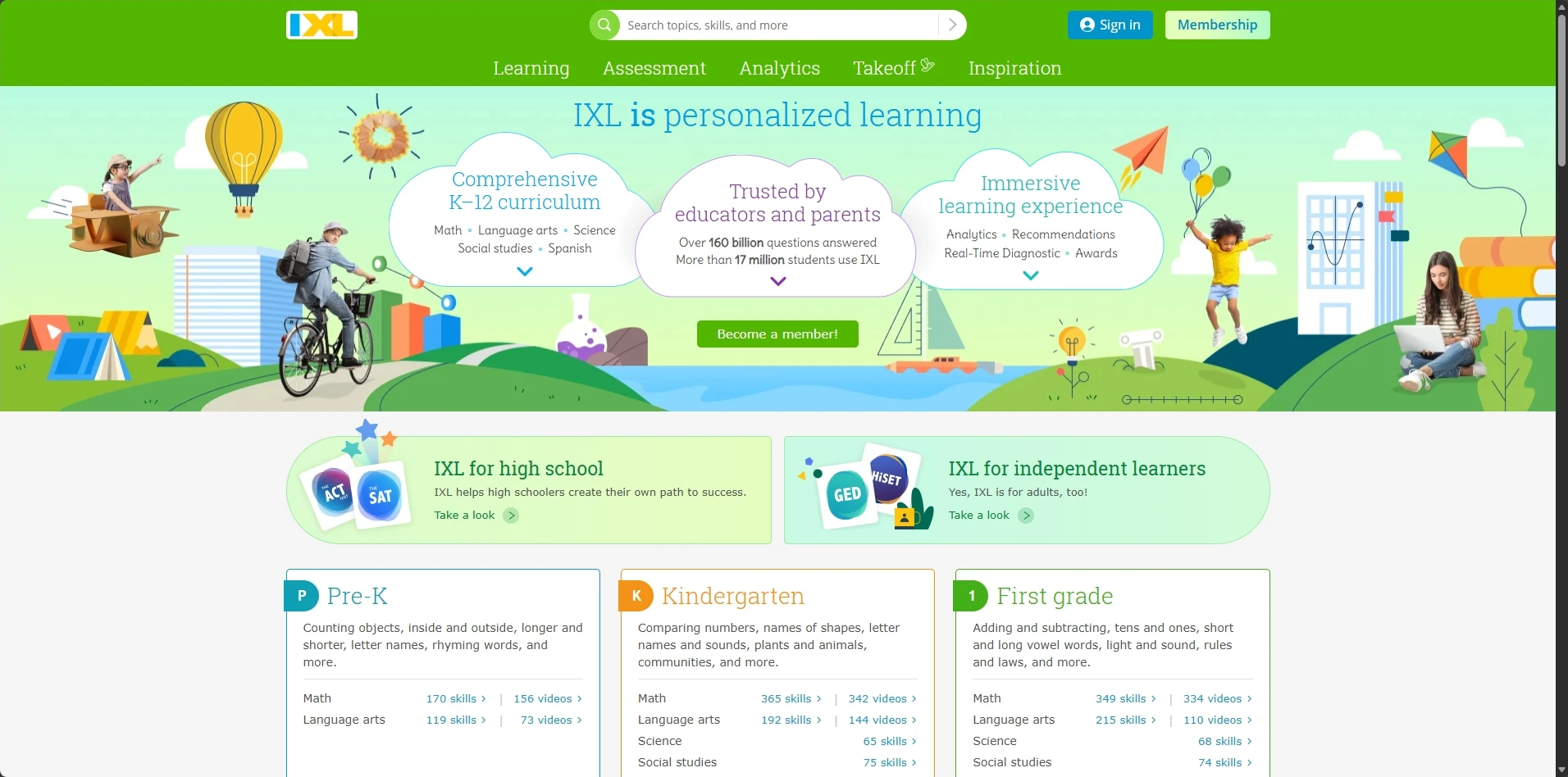 IXL Learning analytics dashboard showing deep diagnostic tracking tools for parents