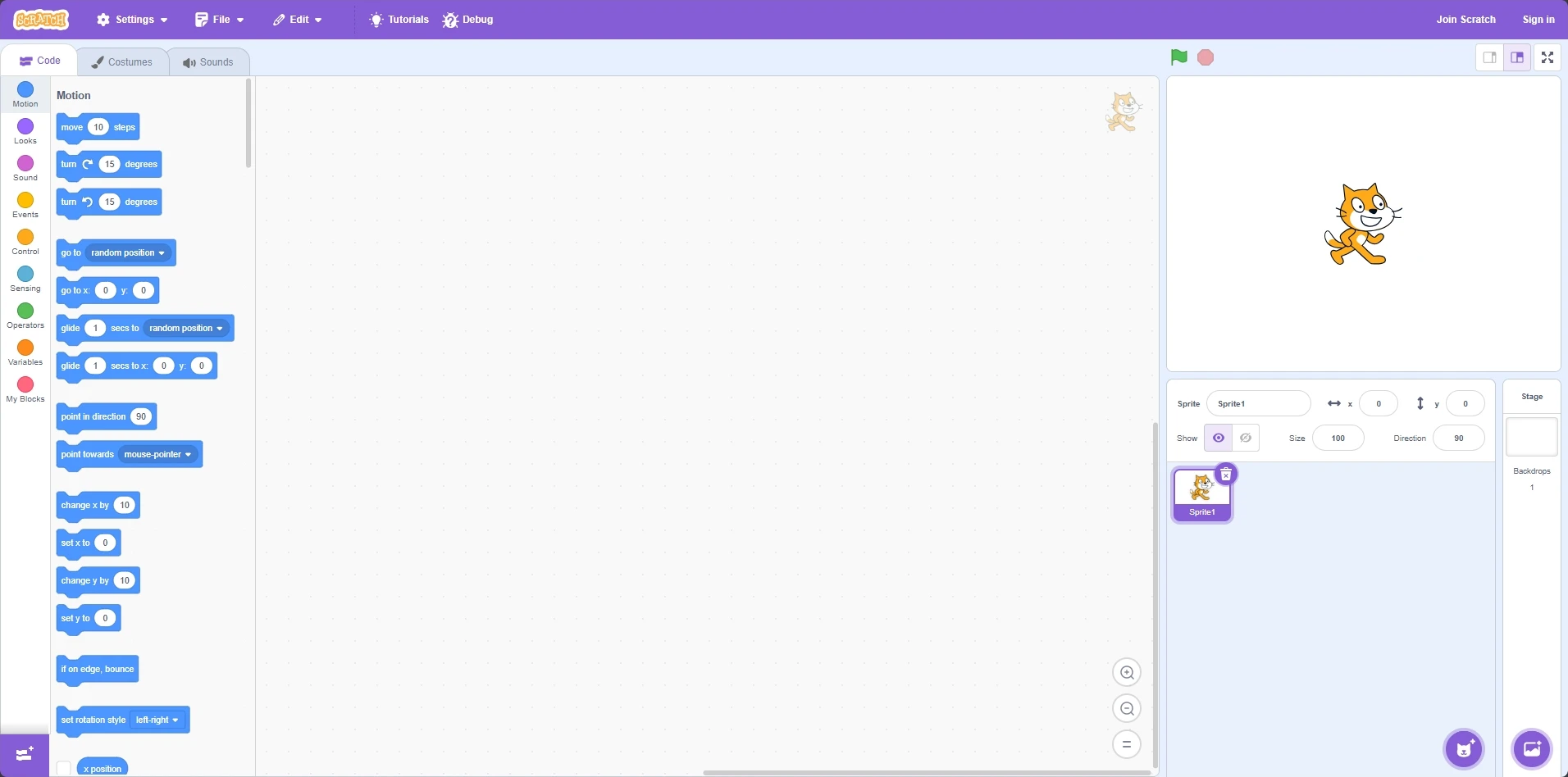Scratch coding block interface teaching digital literacy for children