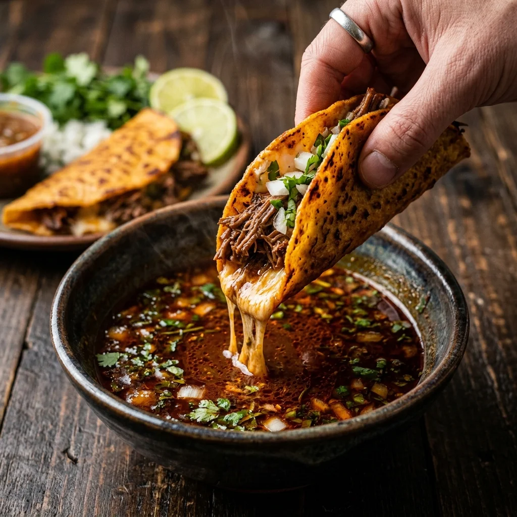 Birria Tacos with Consommé